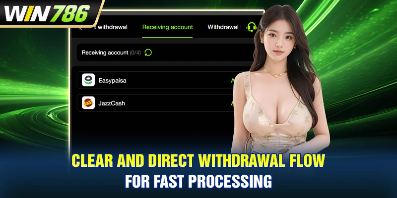 Clear and direct withdrawal flow for fast processing