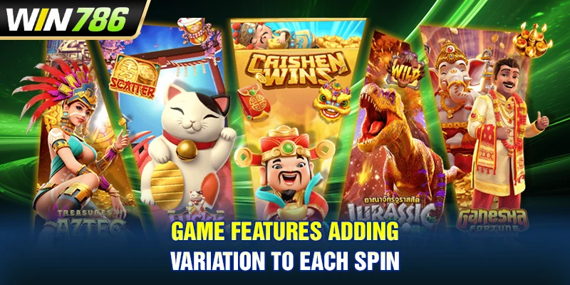 Game features adding variation to each spin